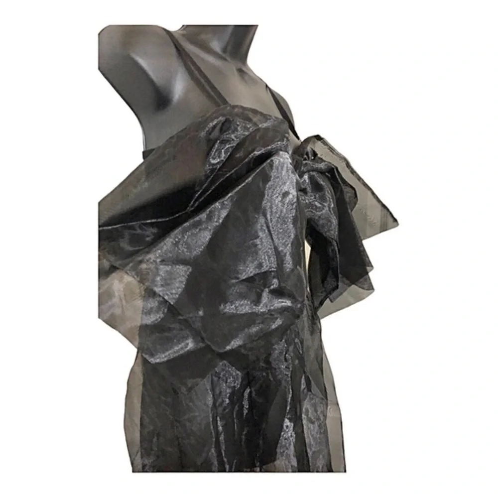 Free People intimately black Someone Say Bows Bodysuit sheer Maxi‎ dress size XS